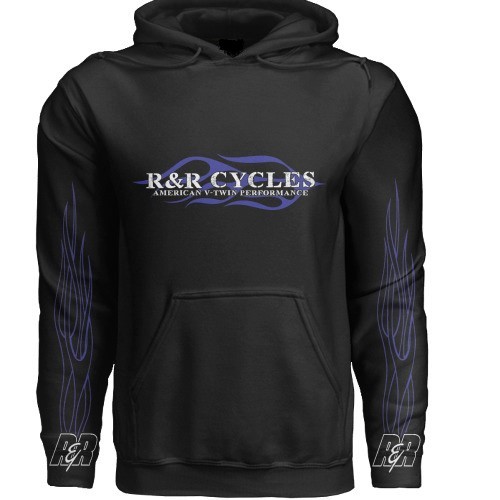 R&R Cycles Inc. Hooded Sweat-Shirt Blue Flame